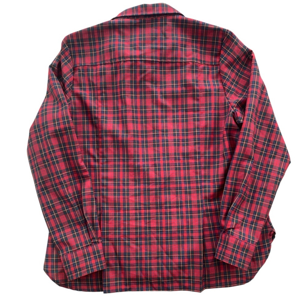 Pendleton Women’s 100% Virgin Wool Plaid Button Up Shirt Red Tartan Size L - Picture 5 of 7